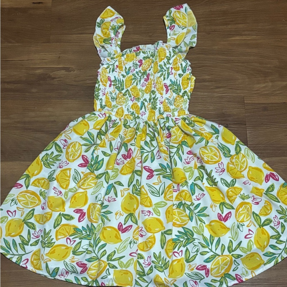 Chenault Yellow Green Smocked Sundress